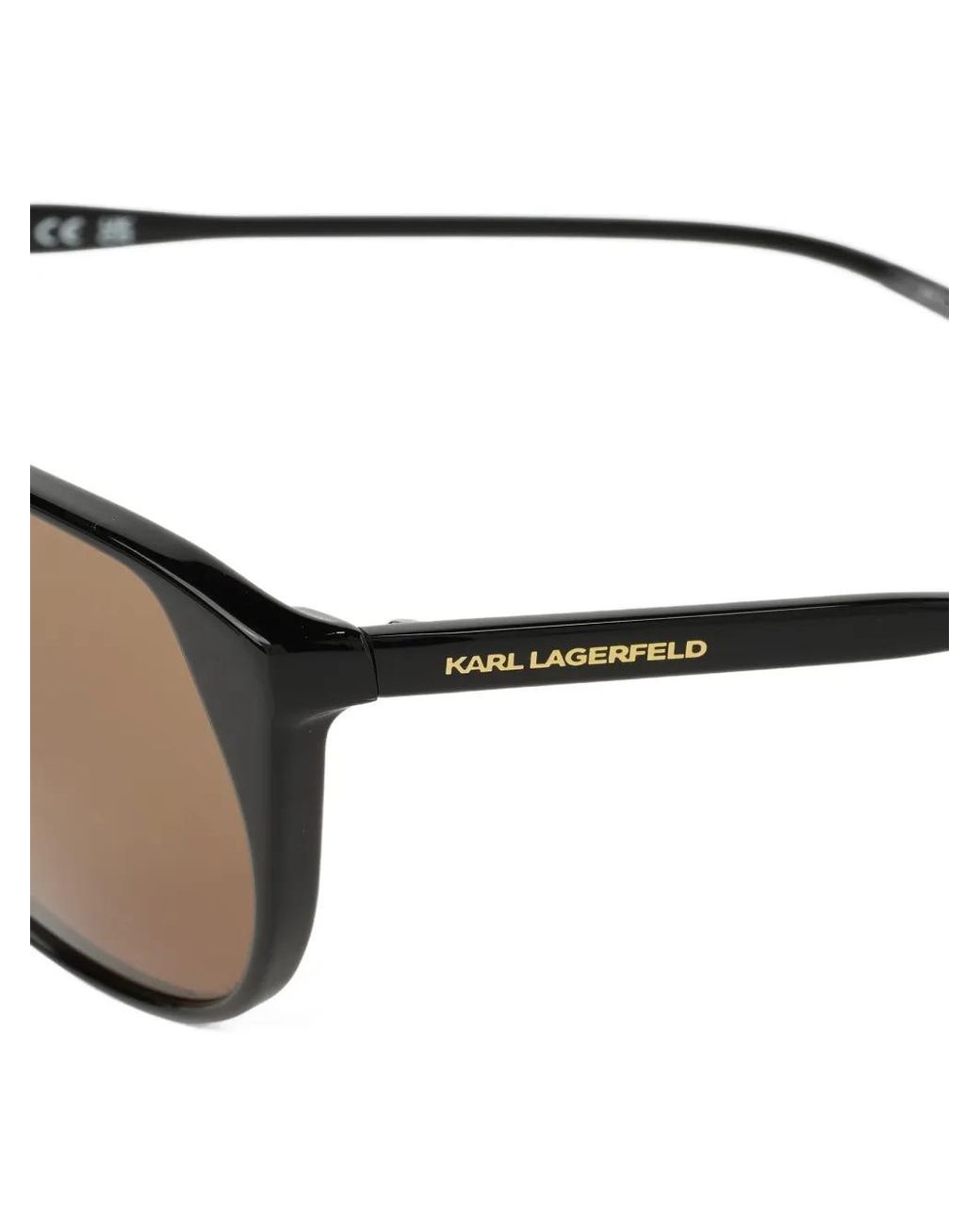 Karl Lagerfeld Black Slim Pilot-Frame Sunglasses for men