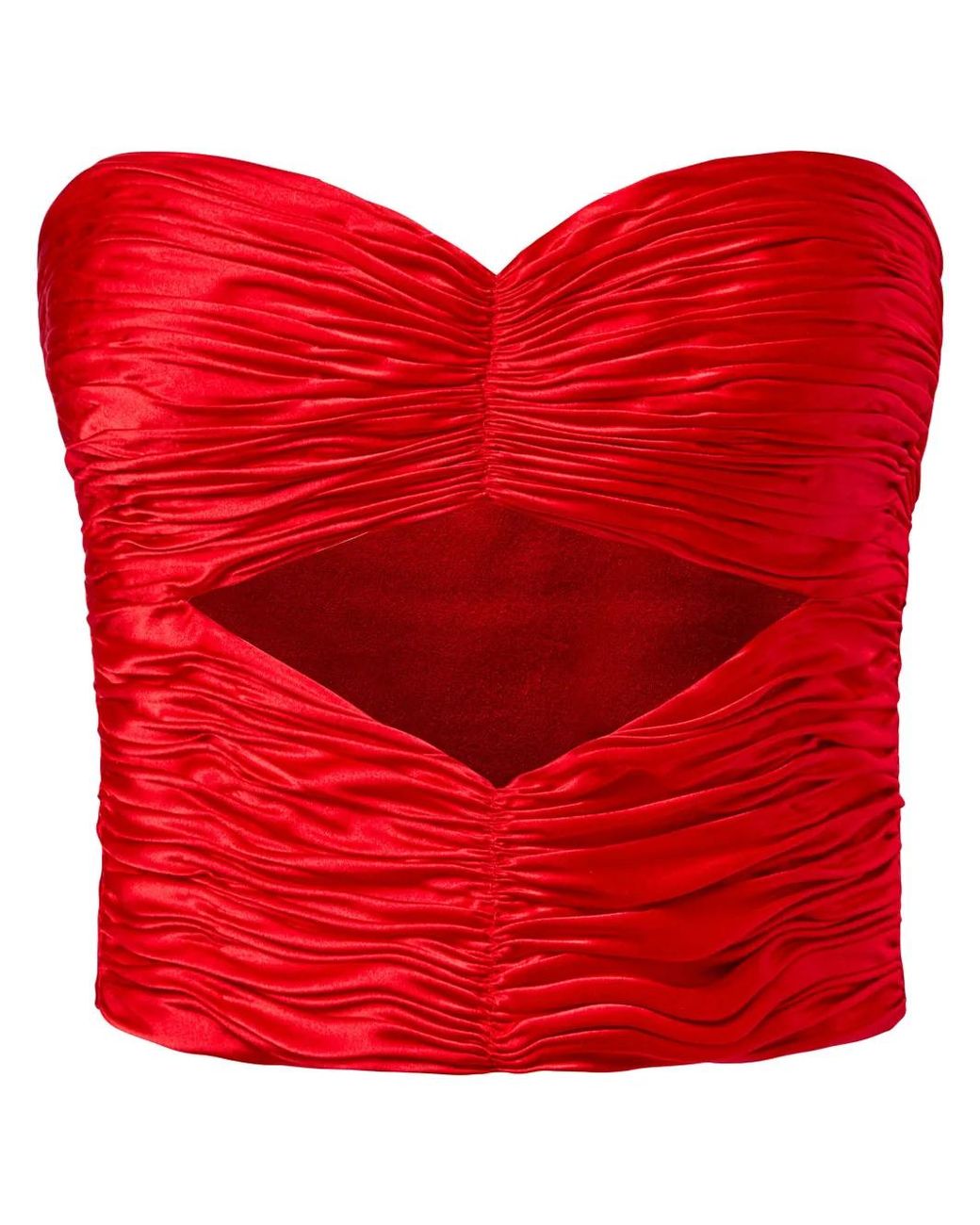 Alejandra Alonso Rojas Red Cut-Out Bustier Top