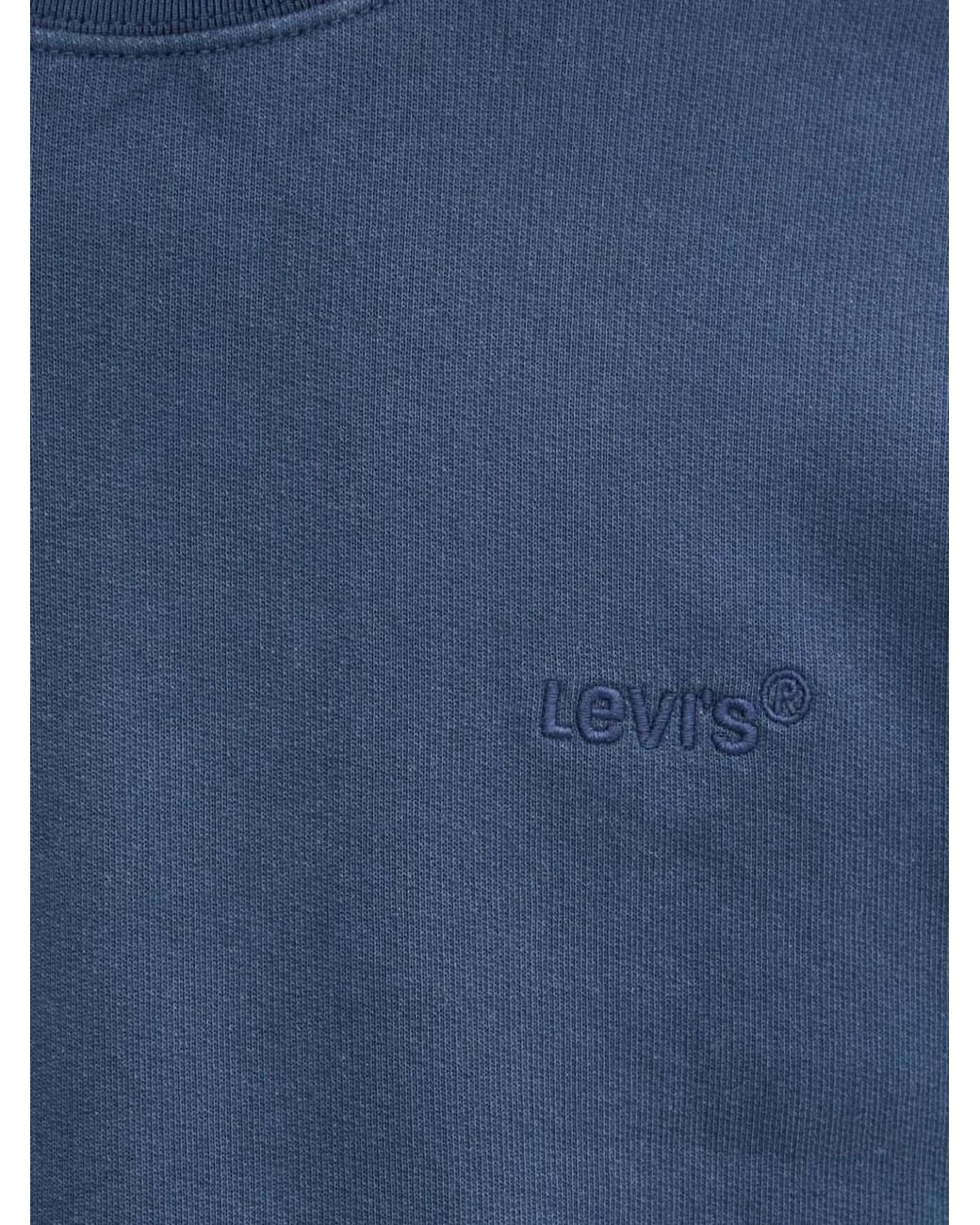 Levi's Blue Logo-Embroidered Sweatshirt for men