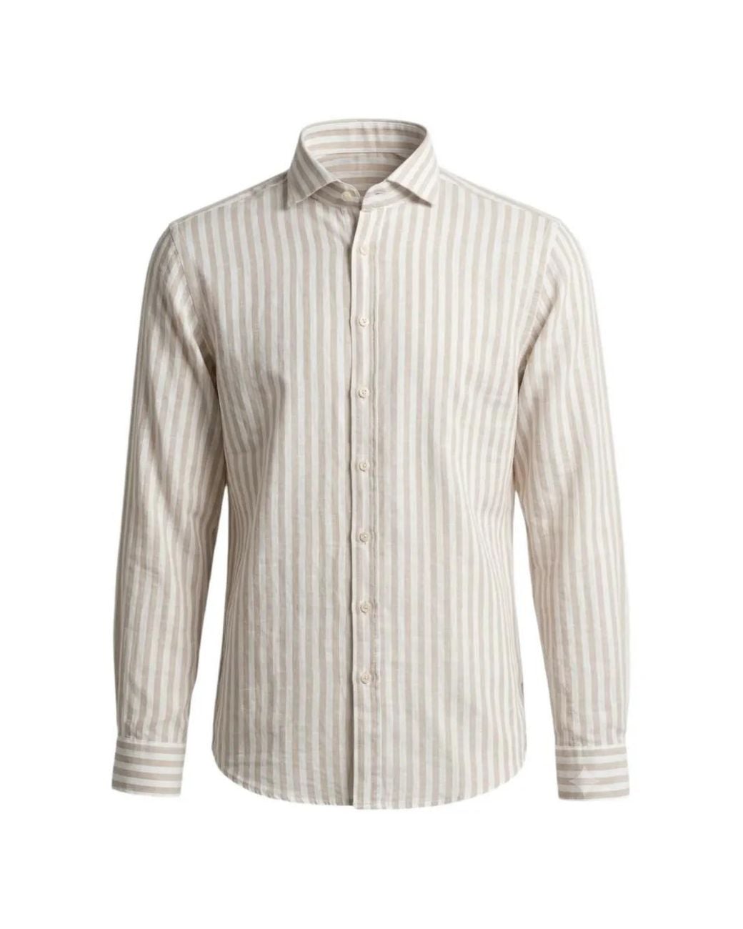 BASTONCINO White Striped Long-Sleeve Shirt for men