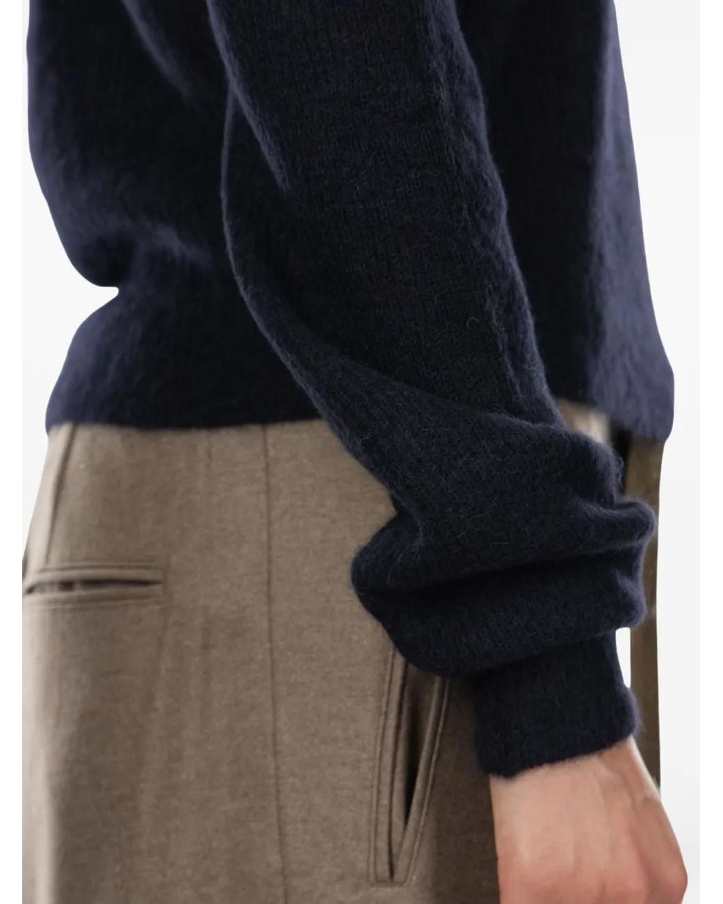 Auralee Black Brushed-Finish Sweater