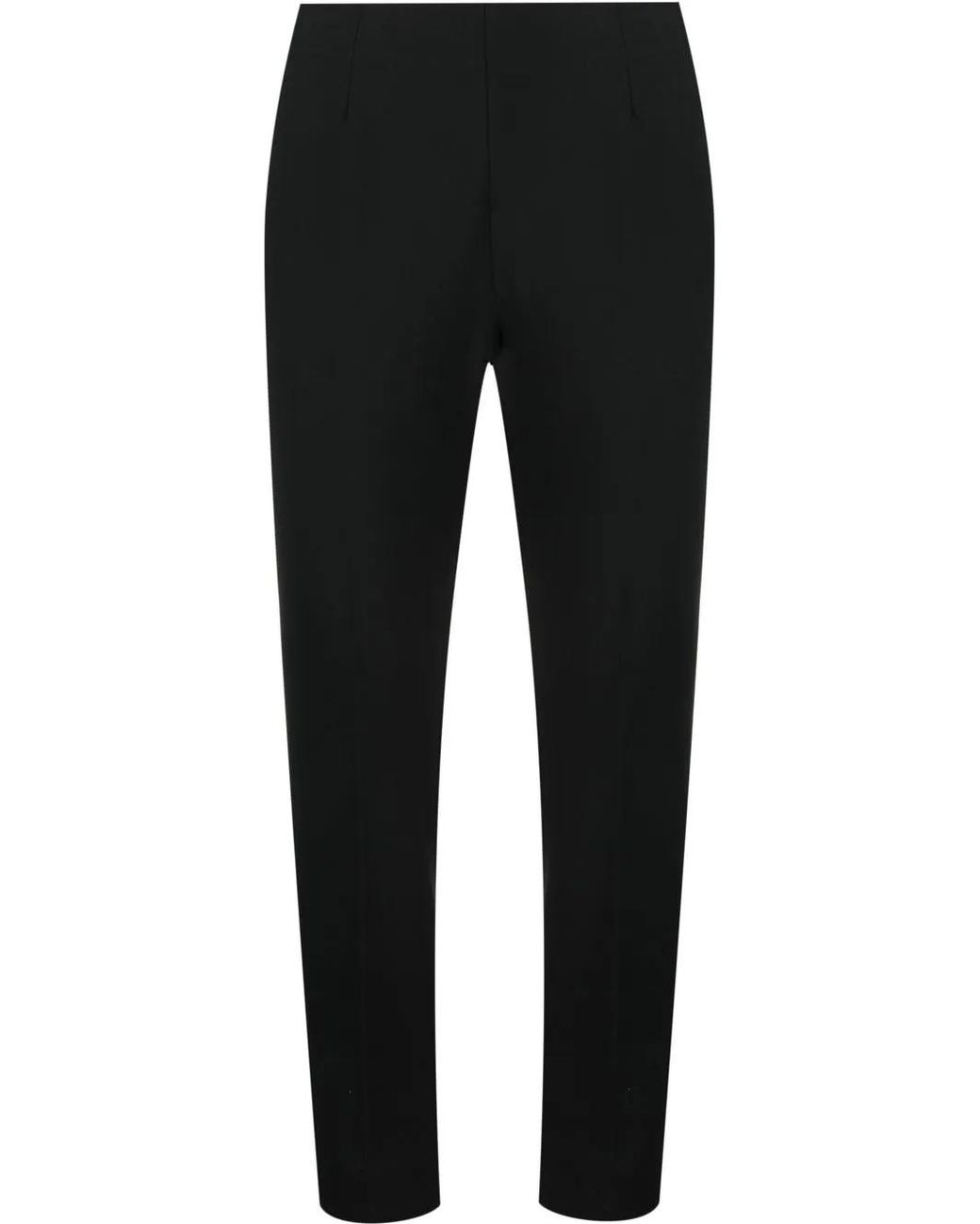 Peserico Black Slim-Fit Cropped Trousers