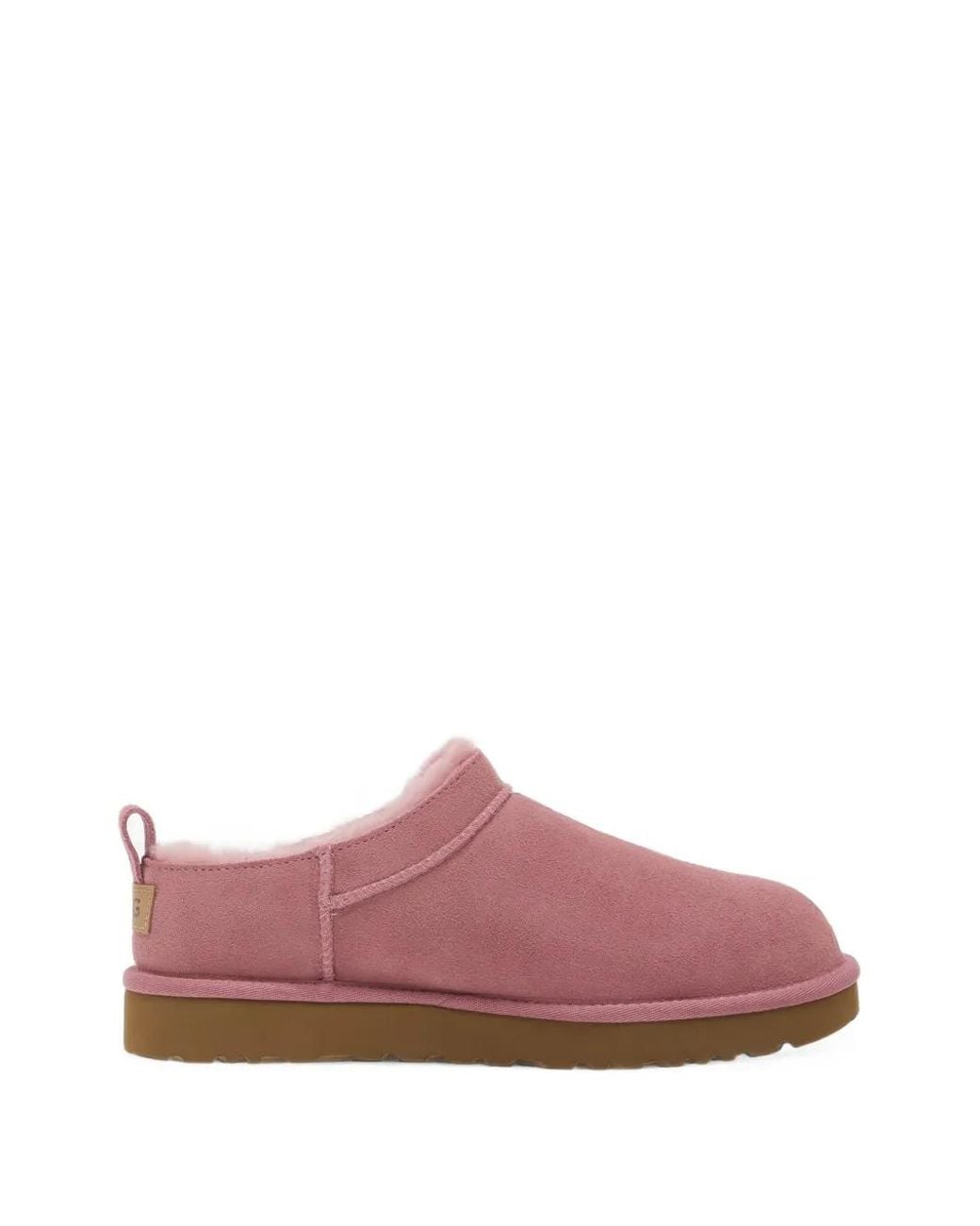 Ugg Pink Classic Micro Shearling-Lined Suede Ankle Boots