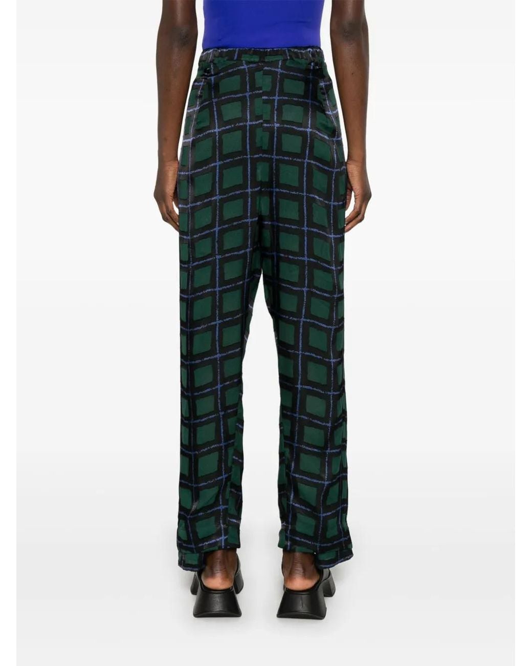 Henrik Vibskov Black Check-Pattern Straight Trousers
