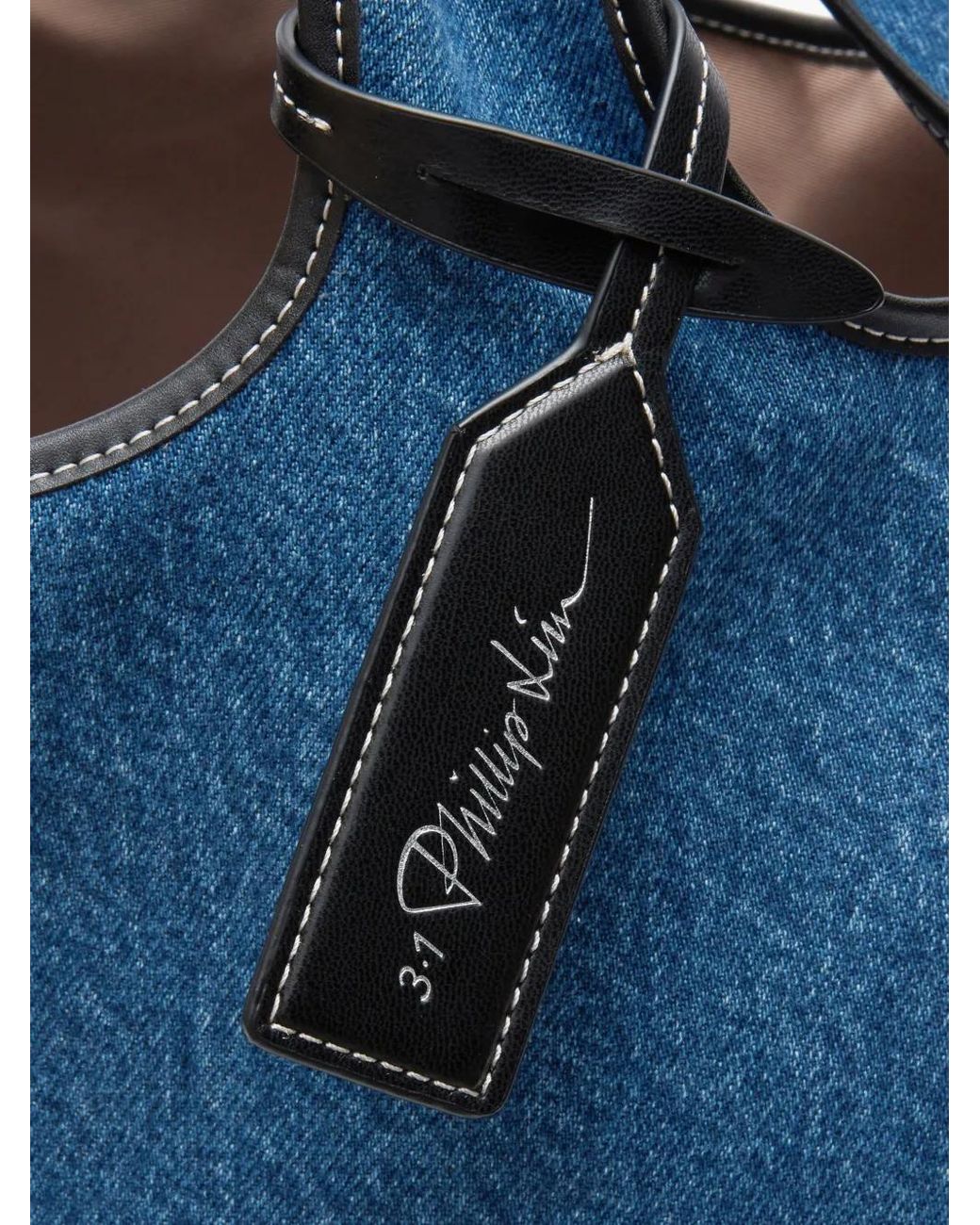 3.1 Phillip Lim Blue Mini Suede-Patchwork Tote Bag