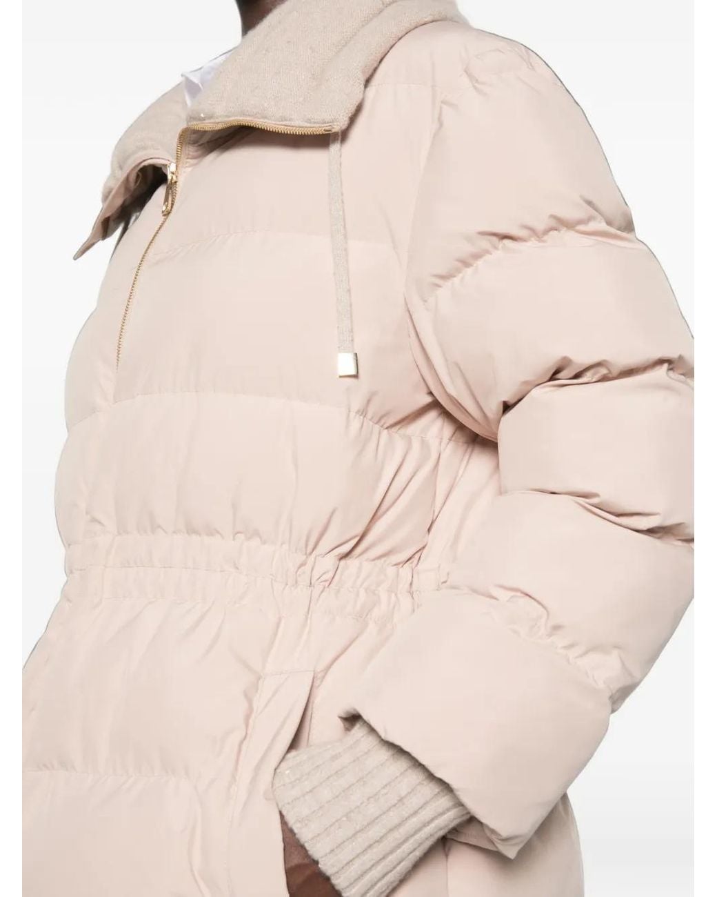 Fabiana Filippi Natural Padded Drawstring-Waist Jacket