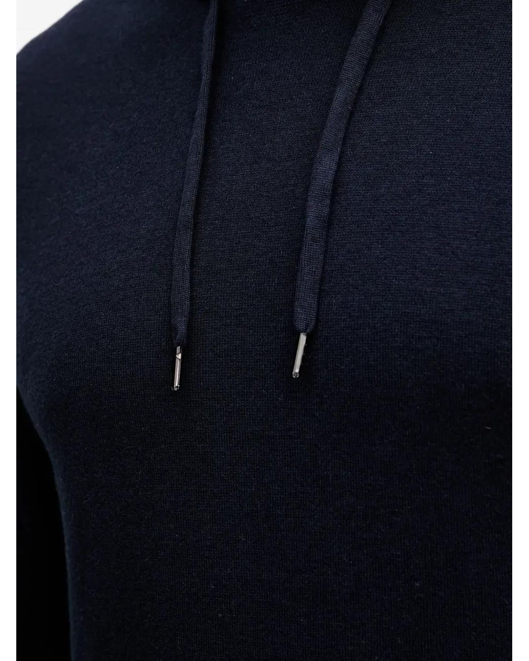 Benetton Blue Knitted Hoodie for men