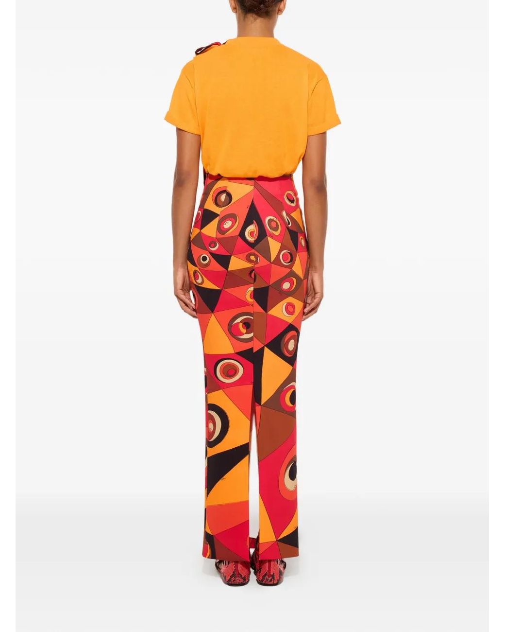 Emilio Pucci Orange T-Shirt With Silk Detail