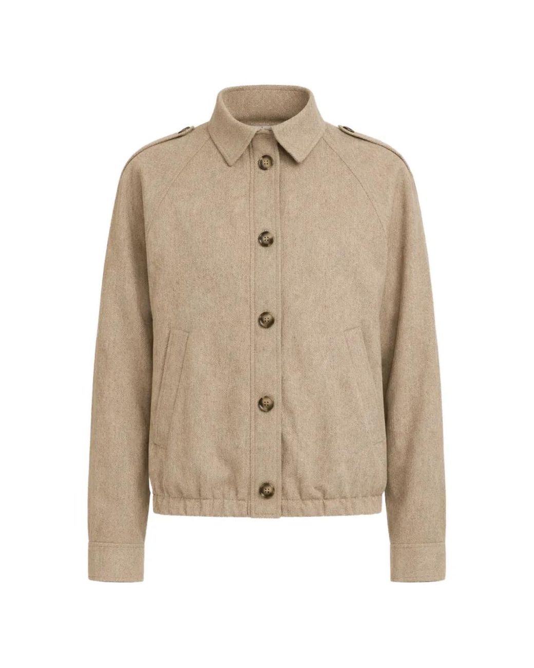 Yves Salomon Natural Button Cashmere Jacket