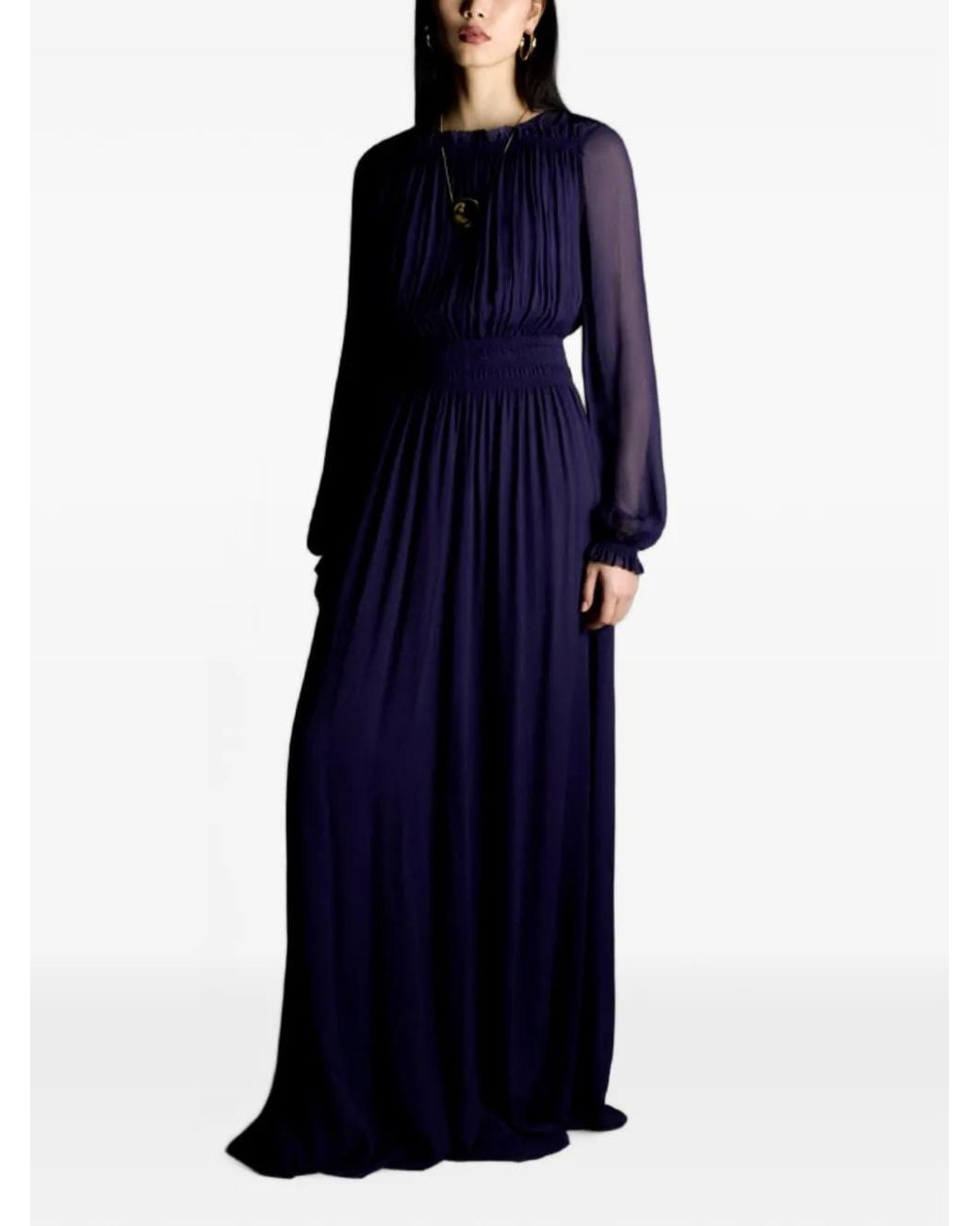 Joseph Blue Olivia Crinkle-Effect Dress