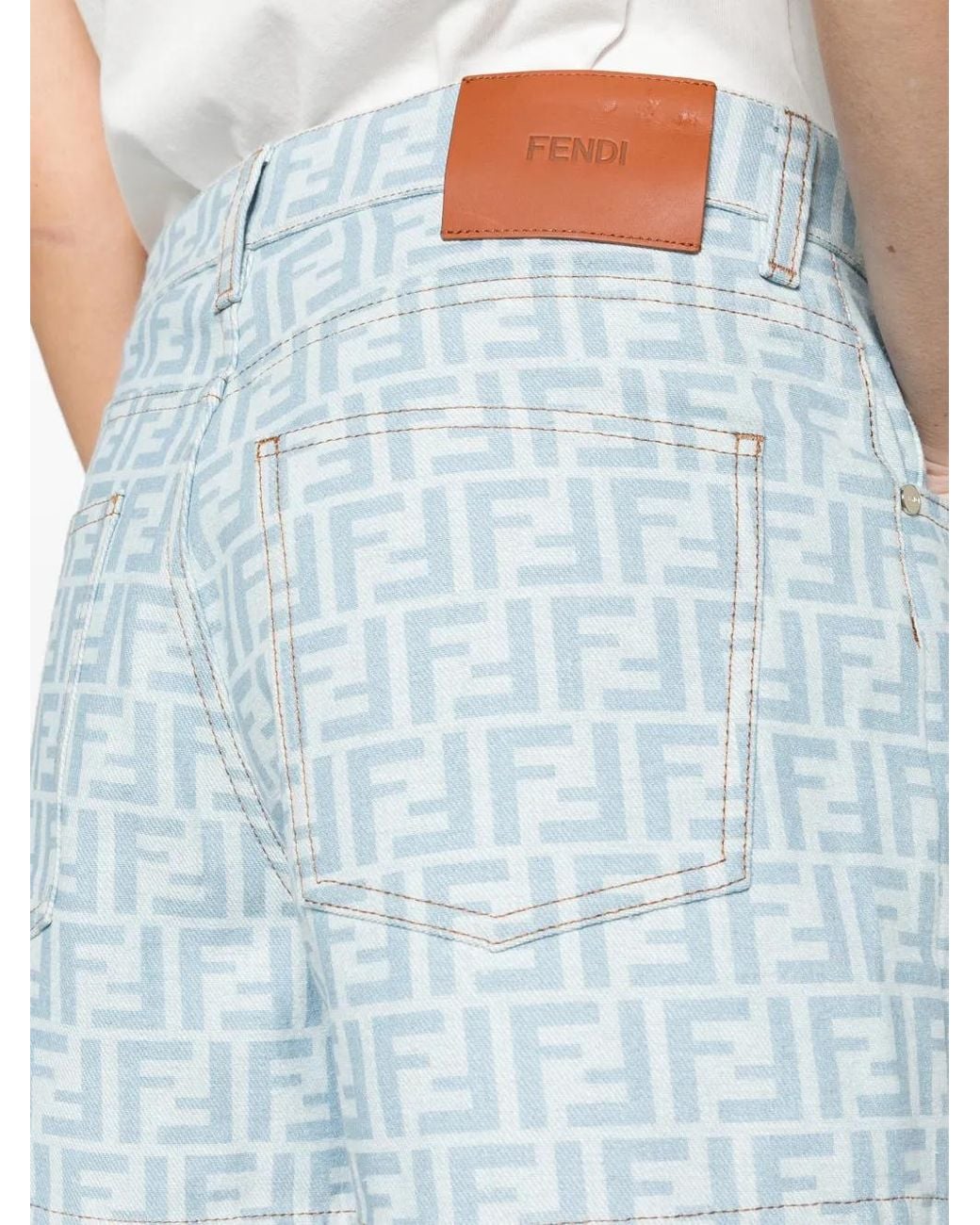 Fendi Blue Light- Ff Denim Shorts