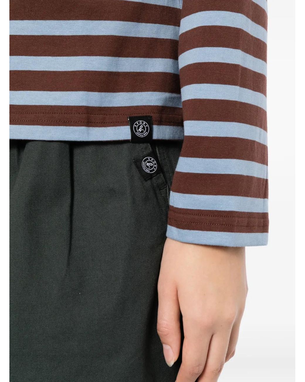 SPORT b. by agnès b. Dinosaur-Embroidered Striped T-Shirt