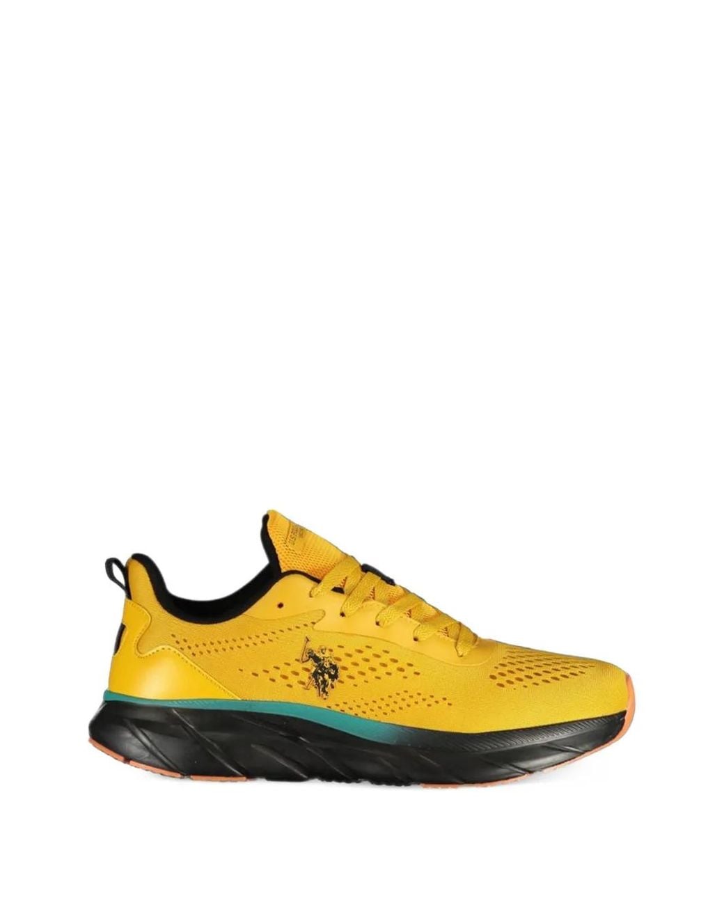 U.S. POLO ASSN. Yellow Logo-Print Mesh-Panel Sneakers for men