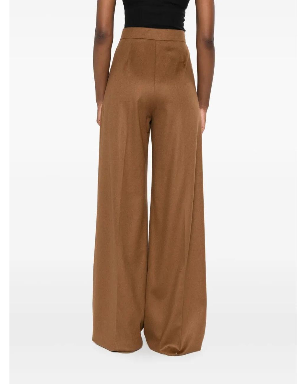 Max Mara Brown Borneo Pleated Trousers