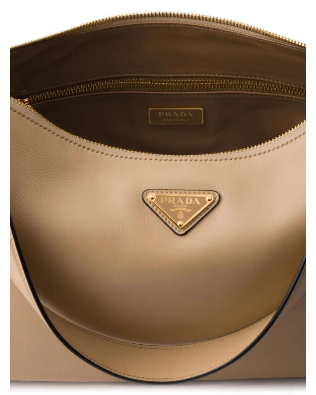 Borsa A Spalla Aimée Grande di Prada in Natural