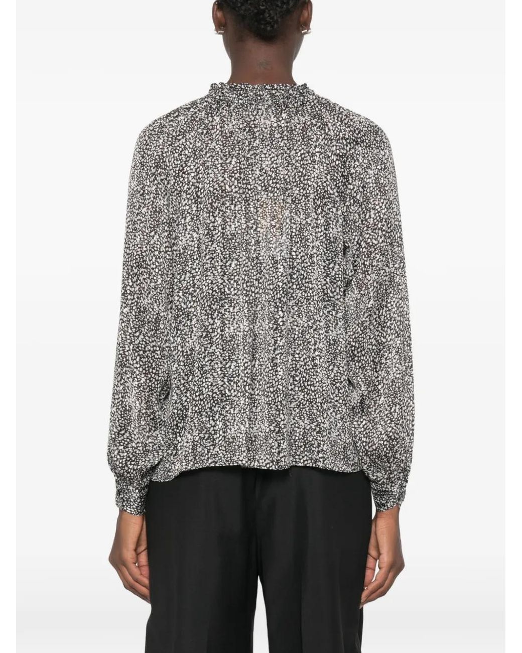 Michael Kors Gray Tie-Fastening Blouse