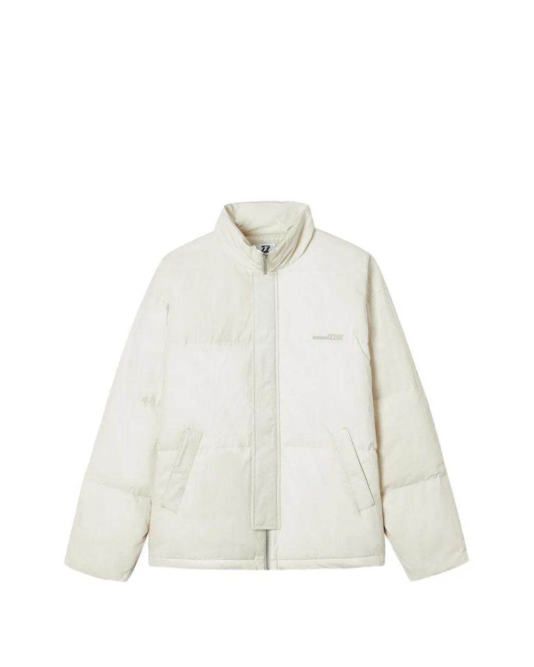 Izzue White Quilted High-Neck Jacket for men