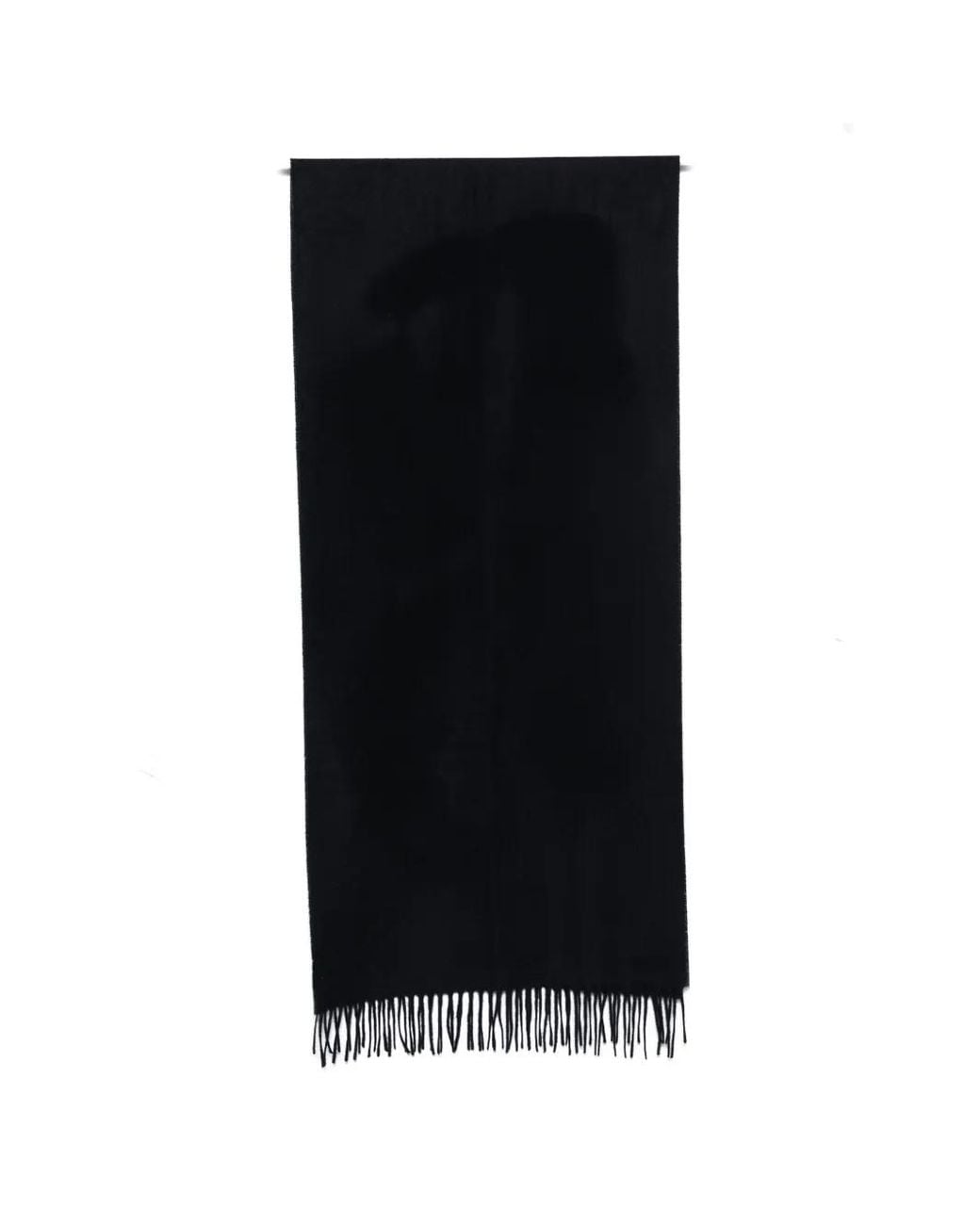 Gran Sasso Black Fringed-Edge Scarf for men