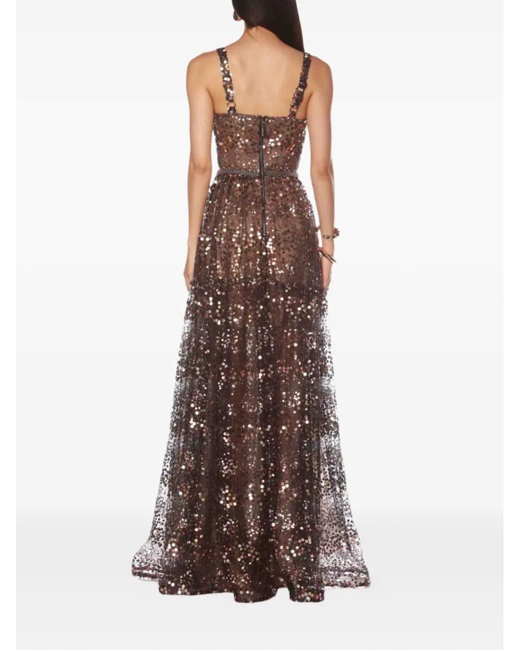 Bronx and Banco Brown Midnight Noir Sequined Gown