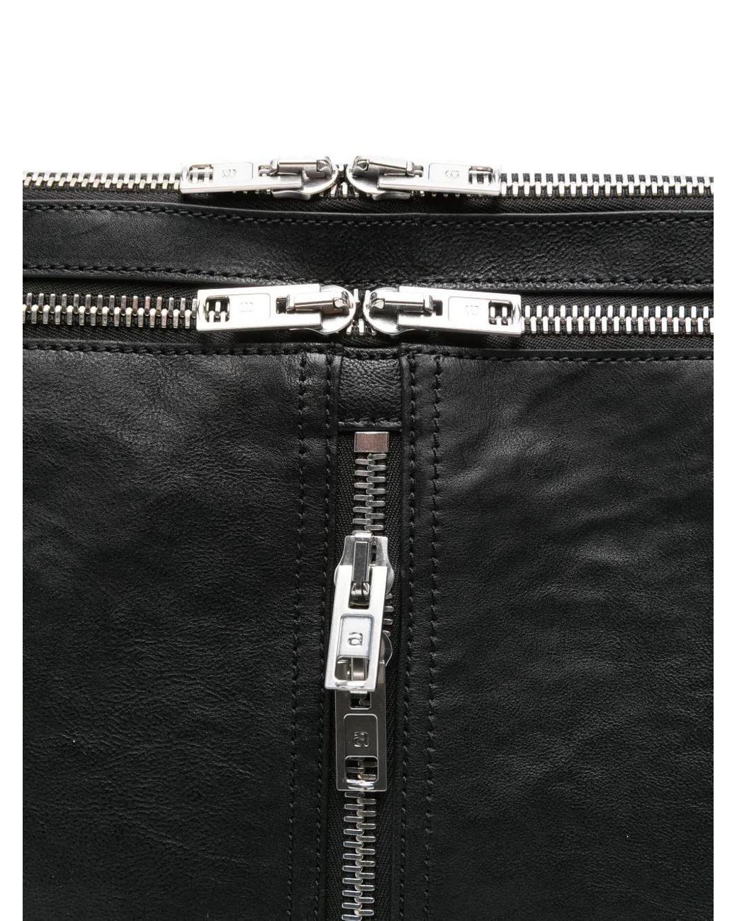 Alexander Wang Black Double-Zip Leather Clutch