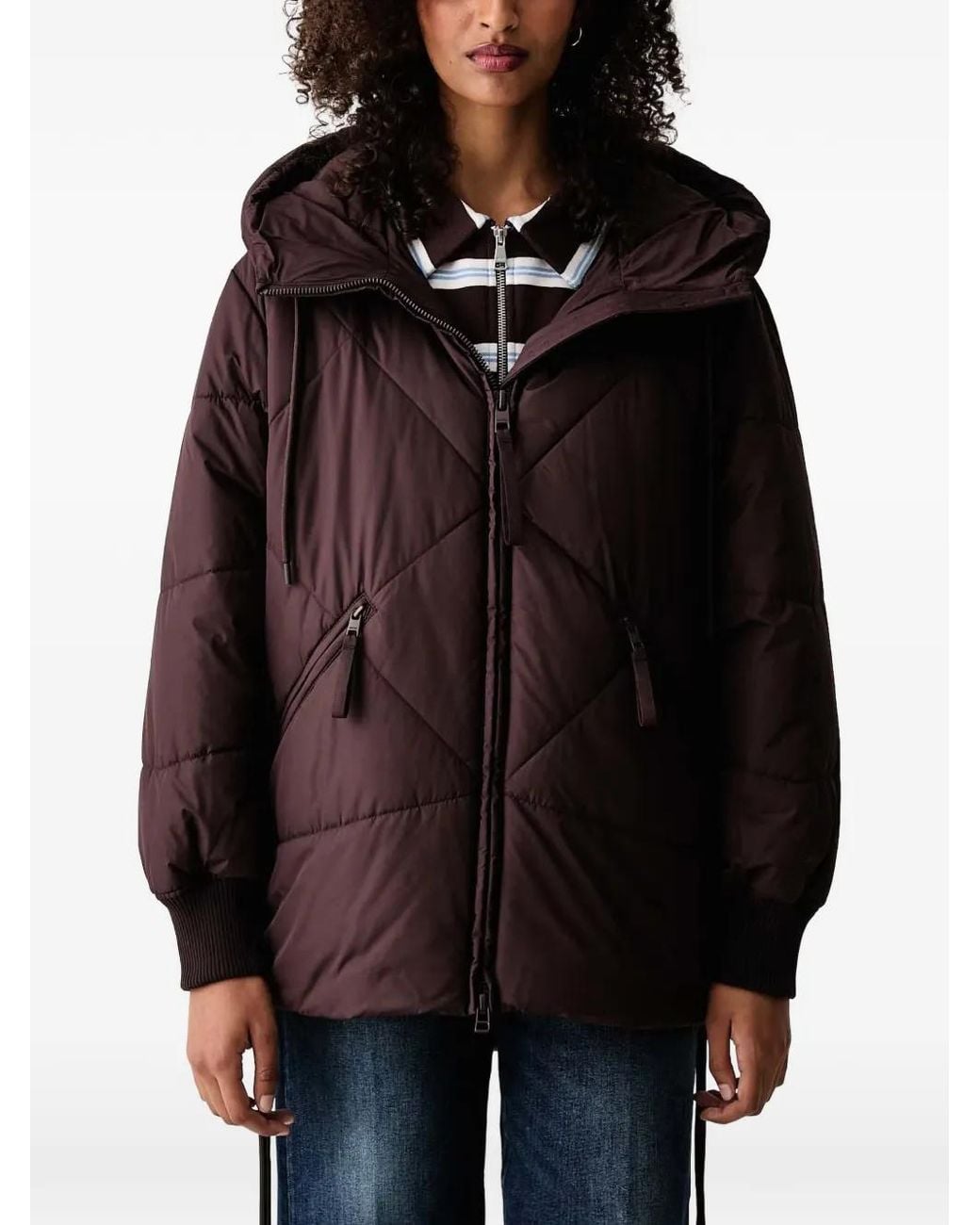 Marc O' Polo Black Quilted Hooded Parka