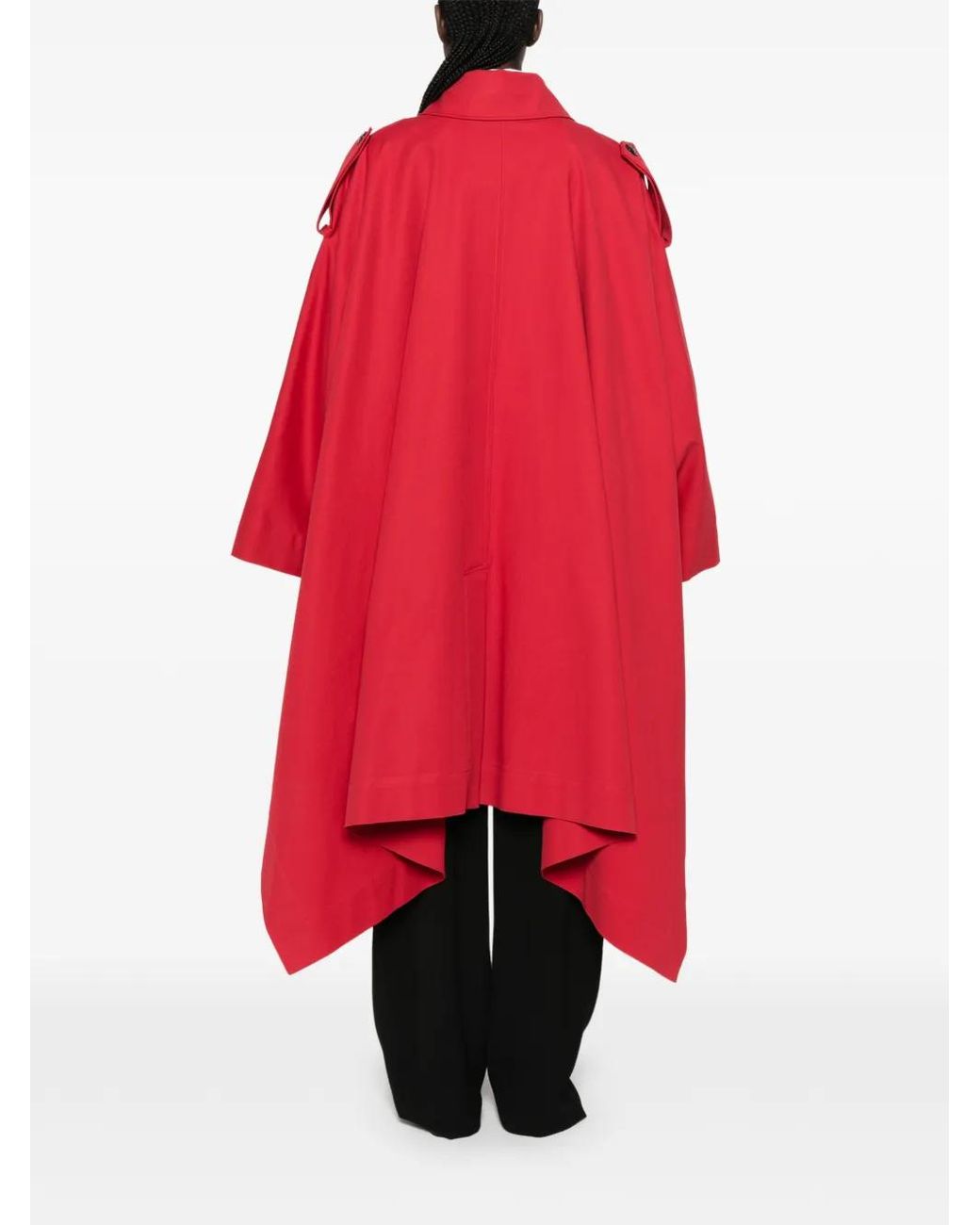 Rohe Red Manteau Croisé À Ourlet Asymétrique