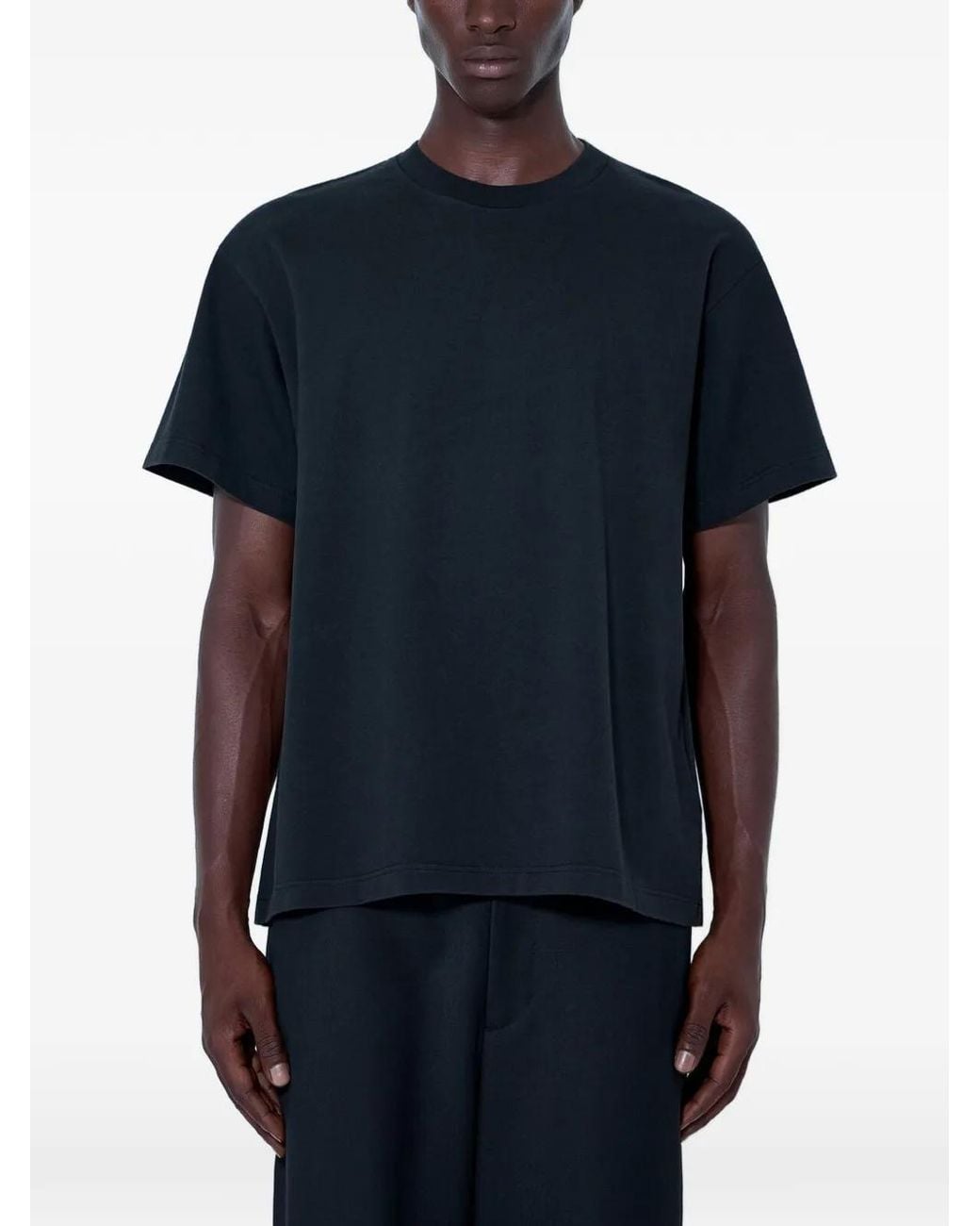 Prada Blue Logo-Motif Short-Sleeve T-Shirt for men