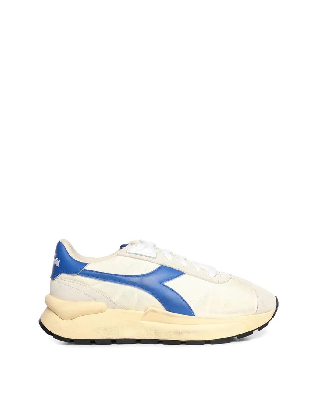 Diadora Blue Mercury Elite Sprint Lace-Up Leather Sneakers for men