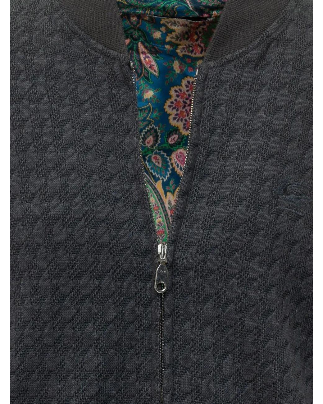 Etro Blue Patterned Bomber Jacket for men