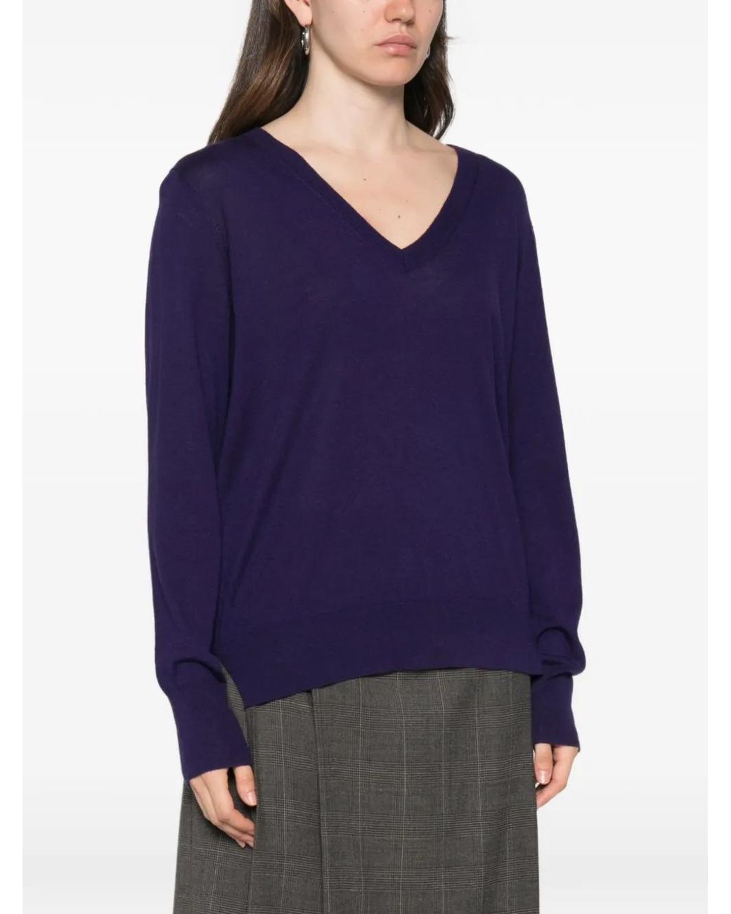 Bompard Blue V-Neck Sweater
