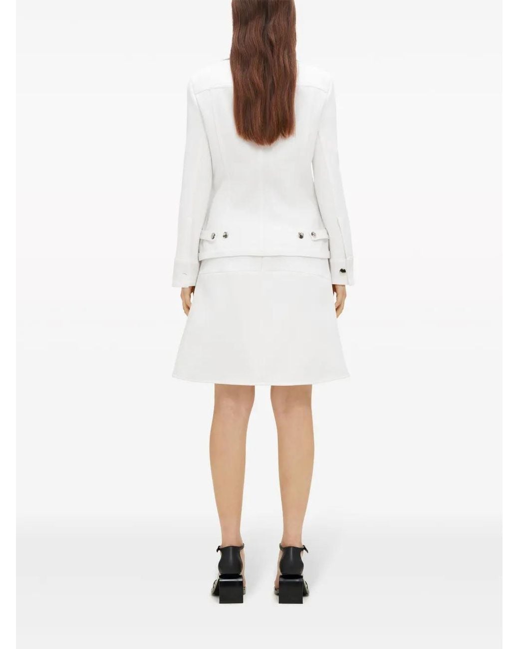 Courreges White Single-Breasted Twill Jacket