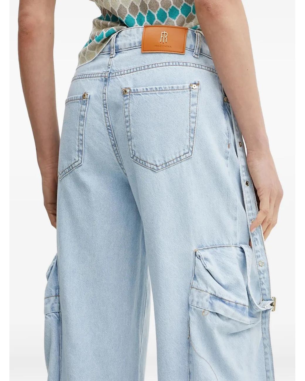 Fracomina Blue Flap Pocket Denim Trousers