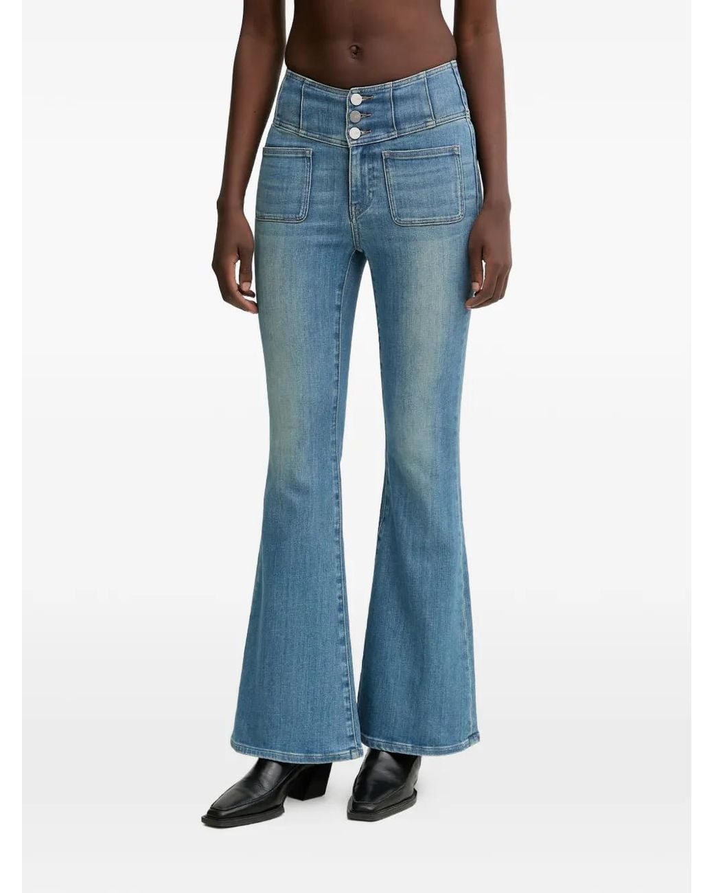 Miss Sixty Blue Buttoned Pocket Jeans