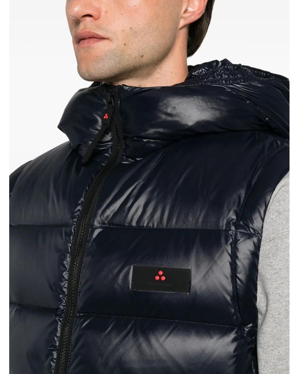 Peuterey Blue Quilted Hooded Gilet for men