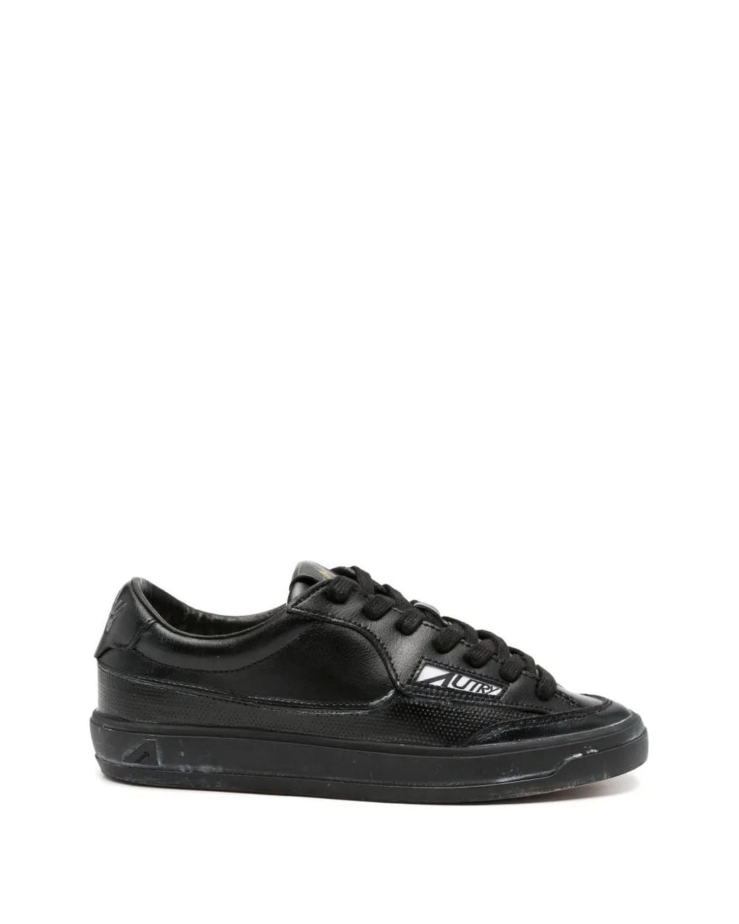 Autry Black Perforierte Sneakers Mit Logo