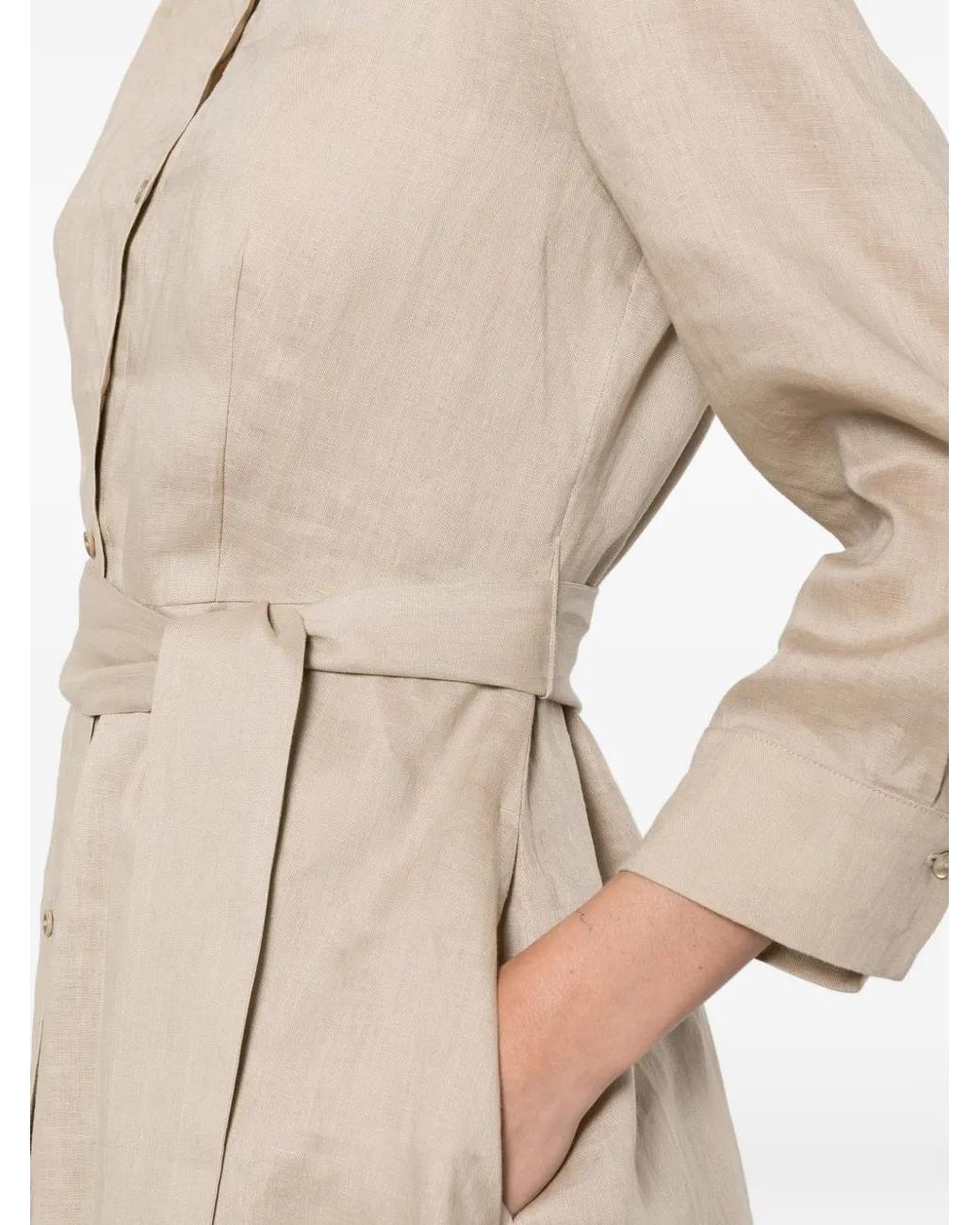 Pennyblack Natural Tie-Waist Midi Dress