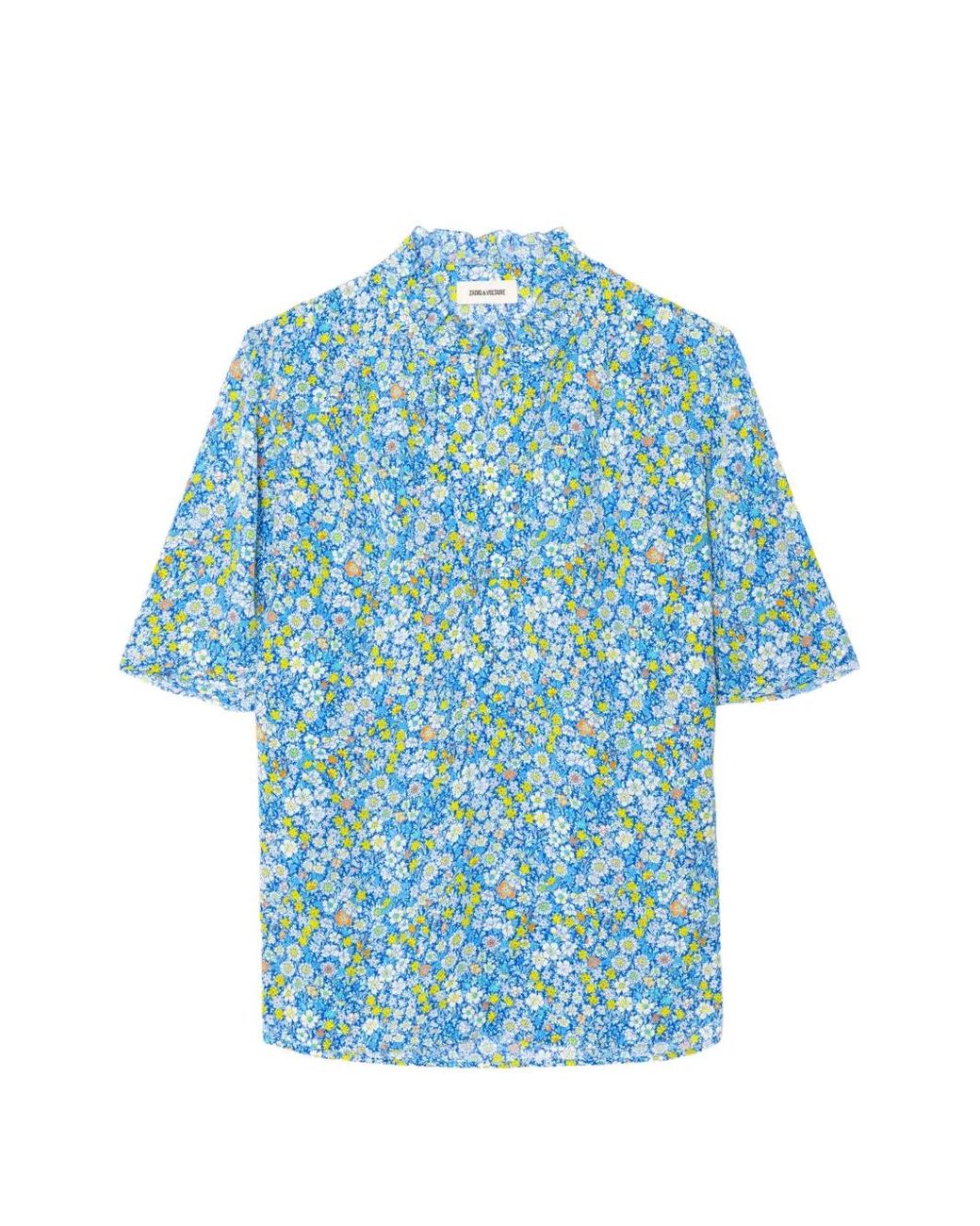 Zadig & Voltaire Blue Topher Floral-Print Blouse