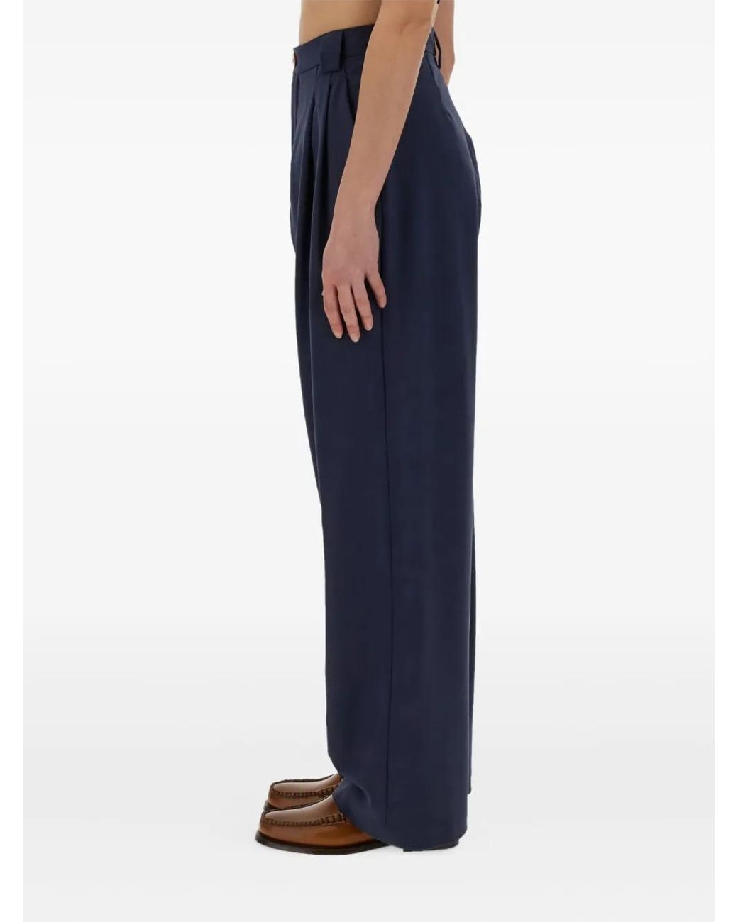 Alysi Blue Pleated Trousers