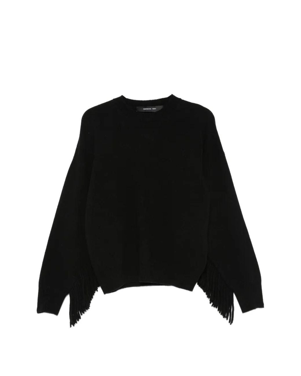 FEDERICA TOSI Black Fringe-Detail Sweater