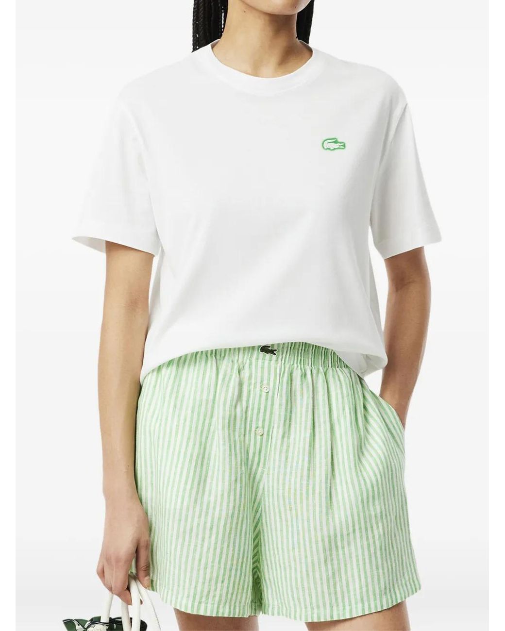 Lacoste White Logo-Patch T-Shirt