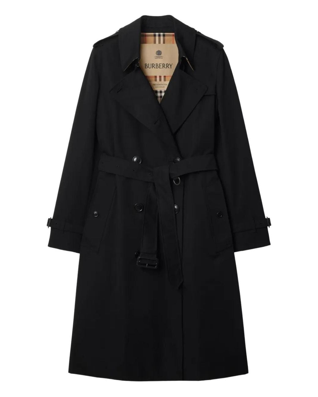 Burberry Black Double Breasted Belted Trench Coat
