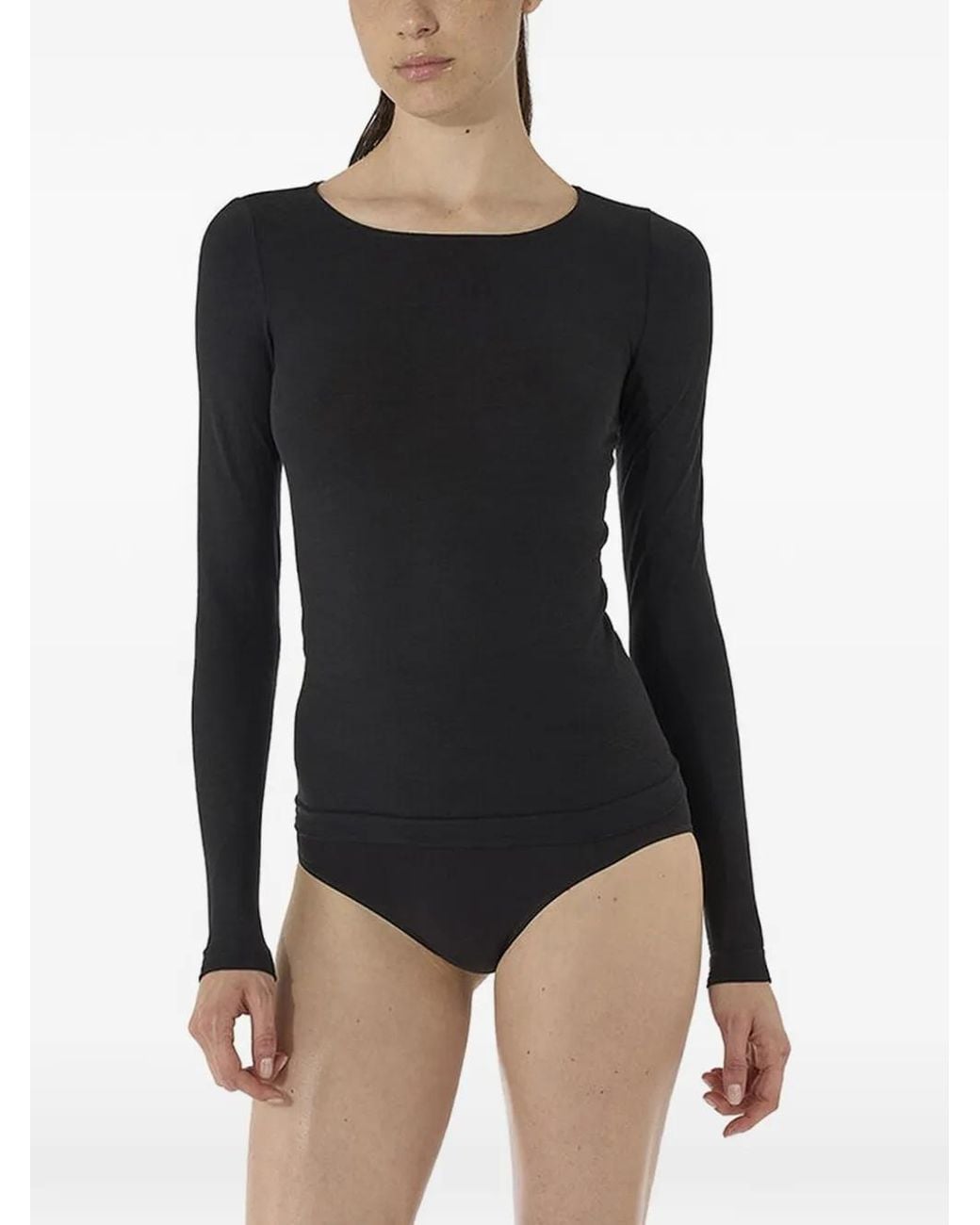 Wolford Black Seamless Long-Sleeve Top