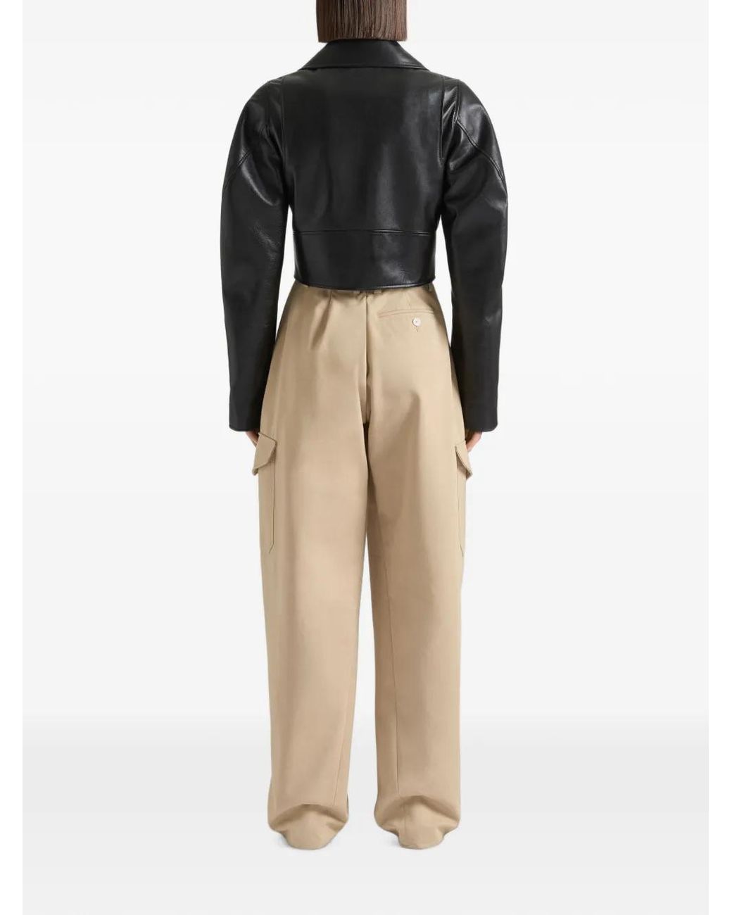 Givenchy Black Cropped Cocoon Biker Jacket