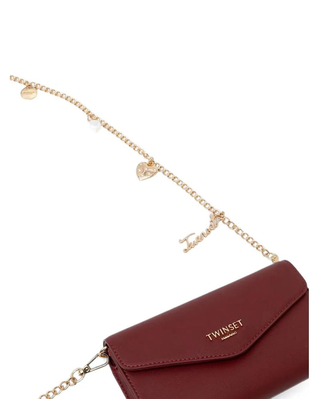 Twinset Purple Charm-Embellished Cross Body Bag