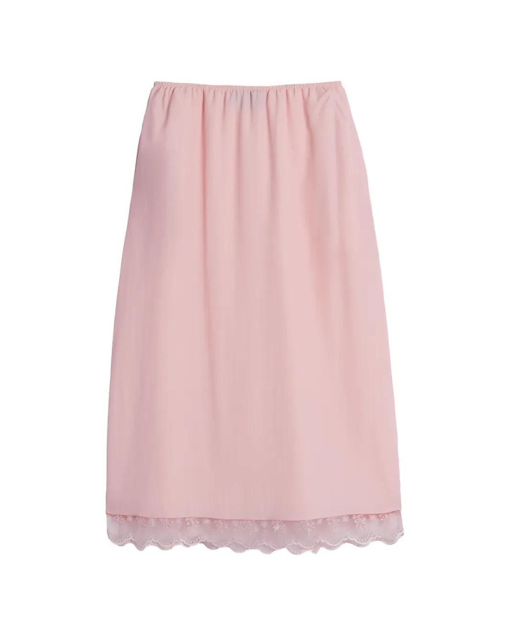Simone Rocha Pink Lace-Trim Negligee Midi Skirt