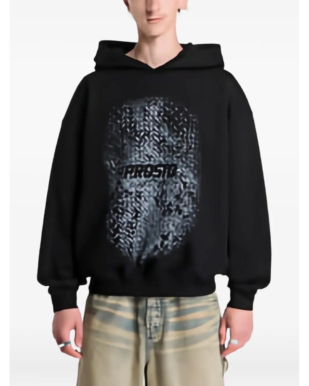 Prosto. Black Grade Logo-Print Hoodie for men