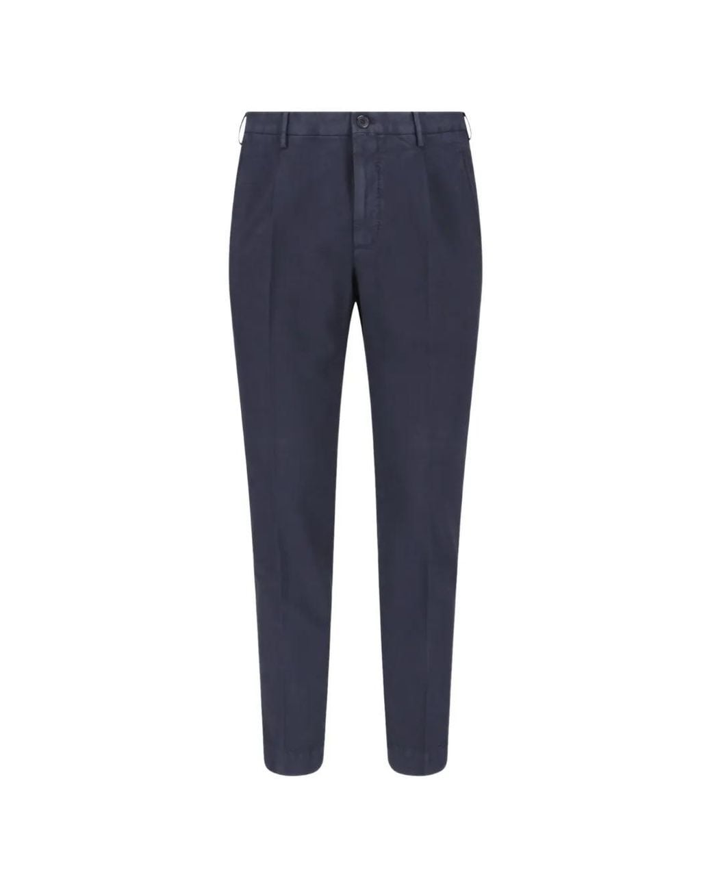 Incotex Blue Pleated Tapered Trousers for men