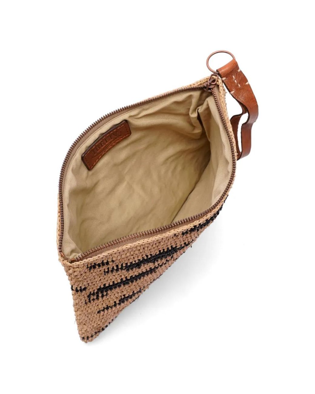 IBELIV Metallic Zebra Raffia Clutch