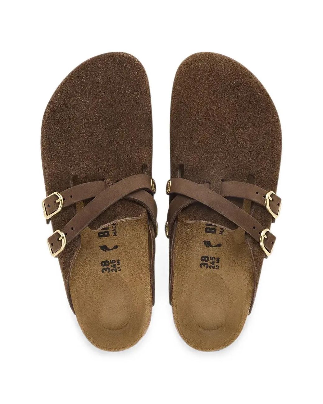 Birkenstock Brown Blair Suede Mule With Buckle