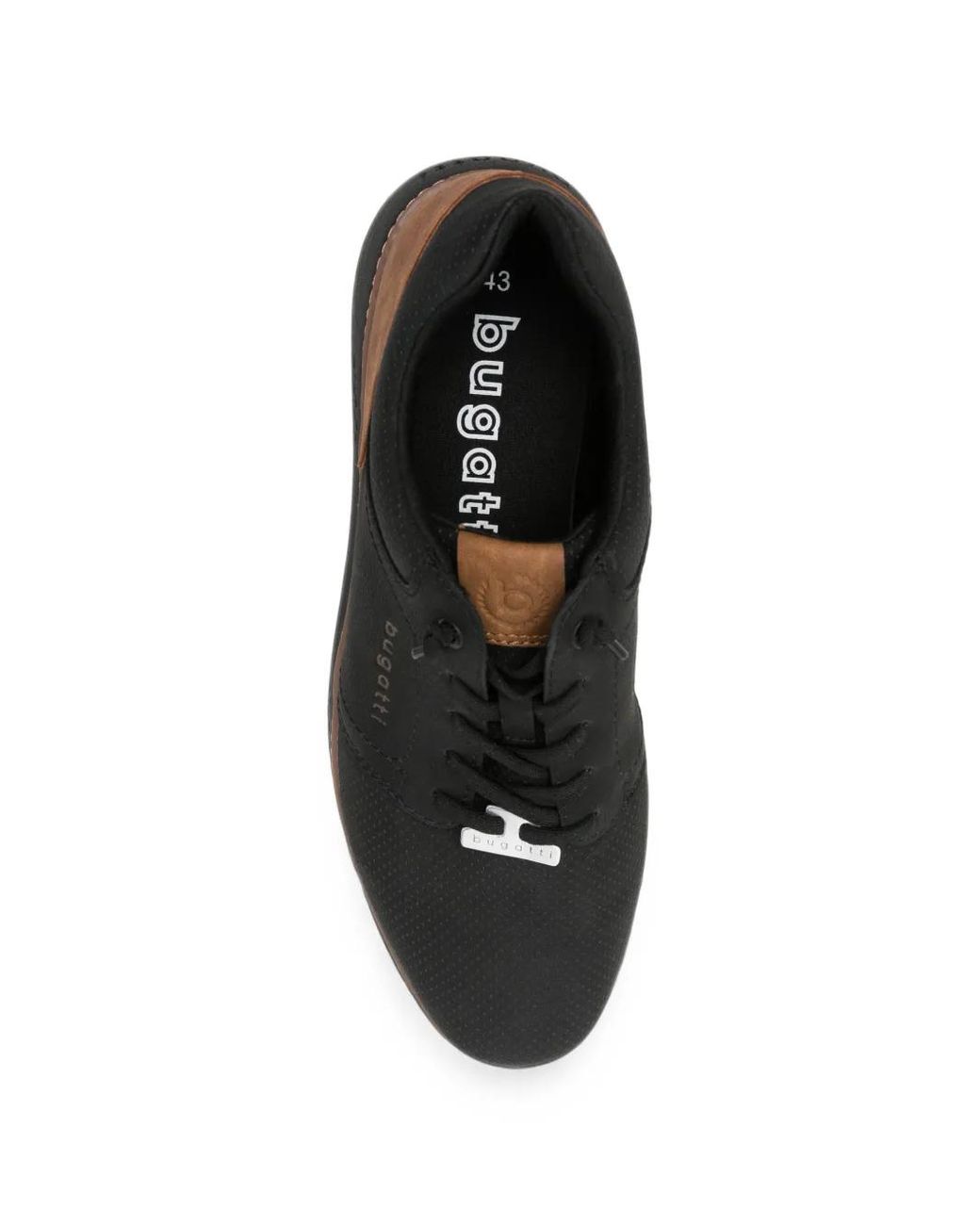 Bugatti Black Perforated Panelled Sneakers for men